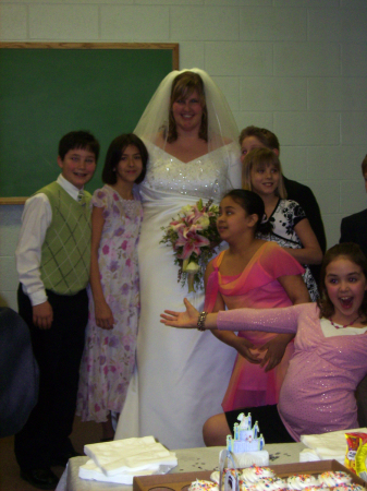 My students and I at my wedding