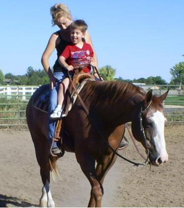 My son and I riding my wonderful horse Charlie