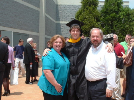 Joe, Ann & Jed (3rd son) at Jed's college graduation