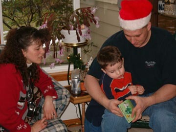 opening gifts with our son, Isaac