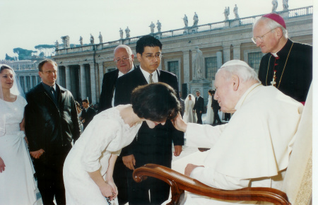 Blessing from Pope John Paul II in Rome.