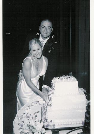 Kev & I cutting the wedding cake