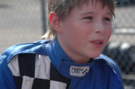 My son Coty (11 yrs.) after one of his races.