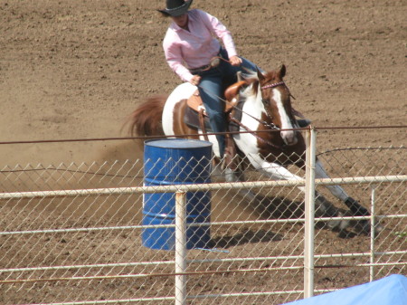 Bridgette & Lucy barrel racing