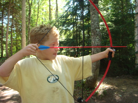 Tommy at the Archery range- Camp Paradise