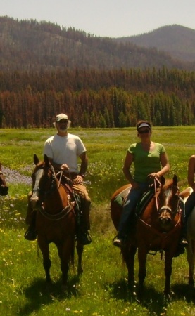 On horses in an Idaho mountain meadow