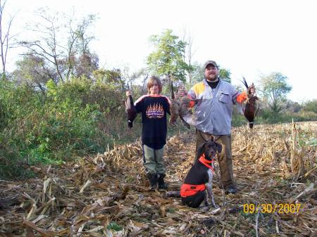 My hunting partner Theo and Chauncey