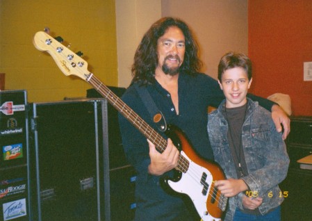 My son with bass guitar player Stephen Mcgrath
