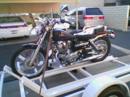 My new bike as they were delievering it..... 2/14/06