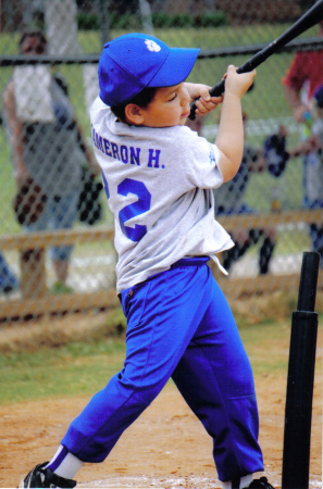 my son playing t-ball