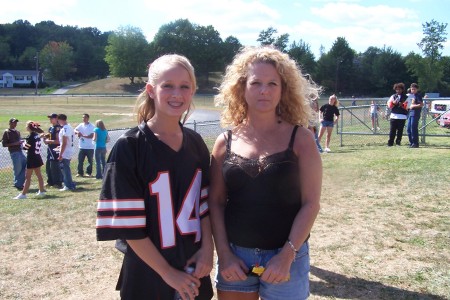 Sarah and I at the football game