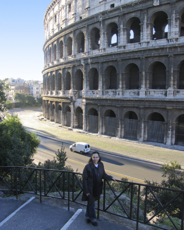 Me in front of the Colosseum