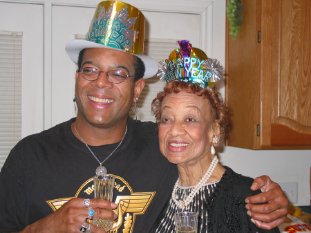 Enjoying the New Years Eve with Grandma Gittens!!