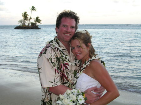 My Huband David and I, wedding day in Hawaii 2005
