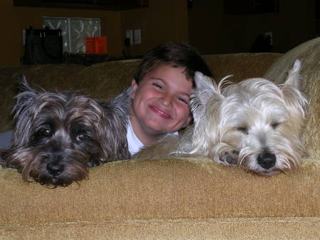 Max with Oliver and Lucky