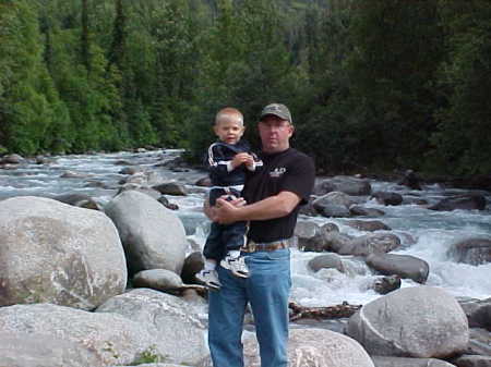 grandson and myself in alaska