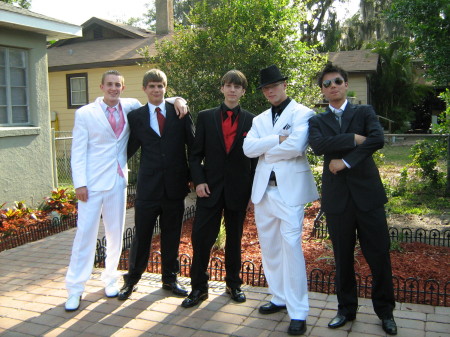 My youngest son in red and friends (prom)