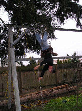 fun building the kids' swingset