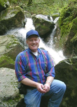 Bob Sydnor at Sonoma Creek waterfalls, Napa Valley