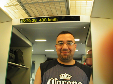 Me on the Maglev going max speed