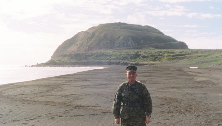 Billy Corley (MGySgt William L Corley USMC) on Iwo Jima 2002