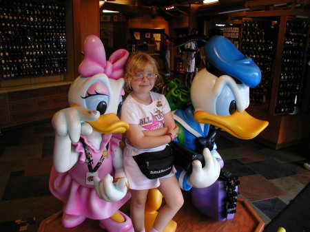 granddaughter Hannah w/Donald & Daisy