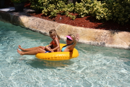 Leya and Mommy on the "Lazy River"