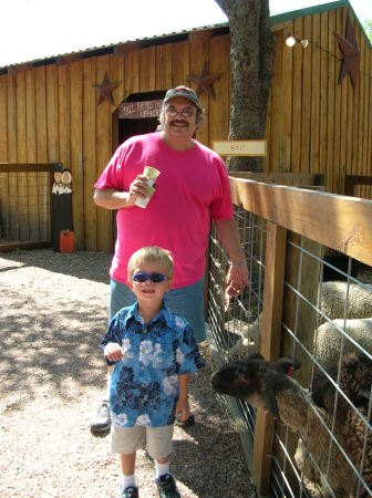 Tom and Colin at petting zoo