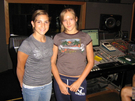 Kaela and Hannah in Stidio A at Cue Recording