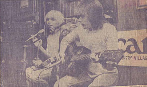 on stage with Jim Volk in 1982