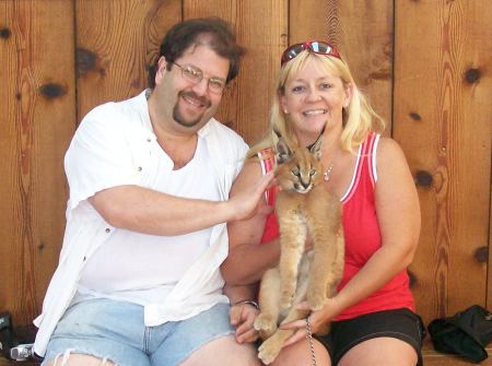 Us with a Lynx at the Oregon petting Zoo