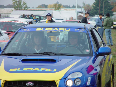 My daughter co-driving for me at a SCCA Rallycross