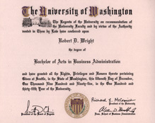 UW Busines Administration BA Degree (1995)