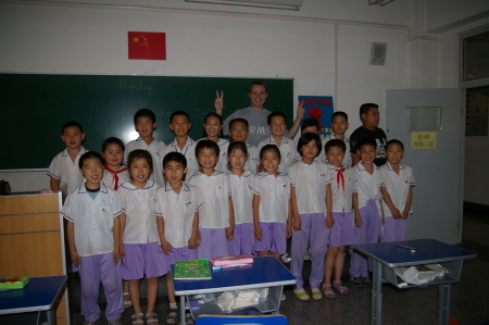 Again Josh with one of his classes in China