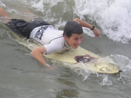 MY SON KYLE SURFING