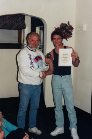 Greg Pigott receives Gold Wings from Rodger