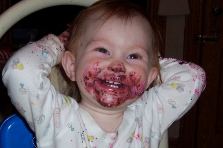 first birthday cup cake  face