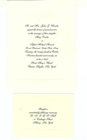 Al Memole's wedding invitation