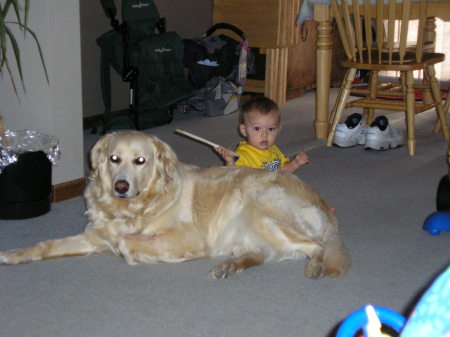 My son at home in the summer of 2005.