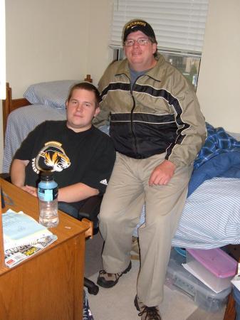 Me and my Son, in his room at Mizzou