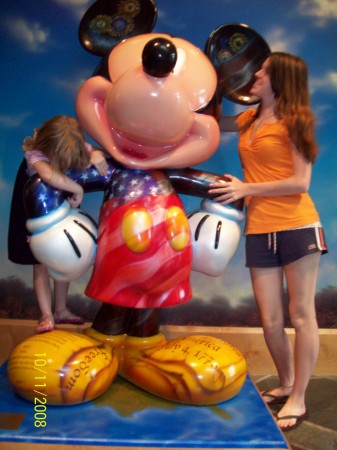 Danielle & Grace clown around with Mickey