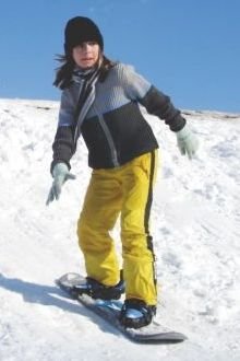 Marissa snowboarding