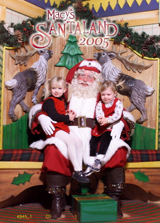 Marlee and Maya and Santa in NYC 2005