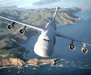 US AIR FORCE C5 GALAXY OVER SAN FRANCISCO BAY