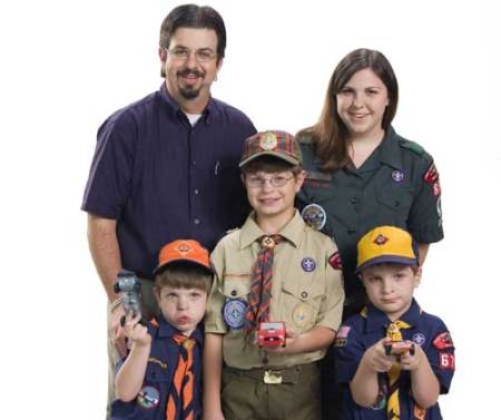 Family photo for National Scouting ads.