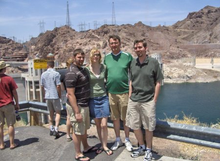 Bill, Laura, Travis and Tom at Hoover Dam