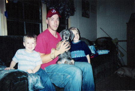Husband & Sons with puppy