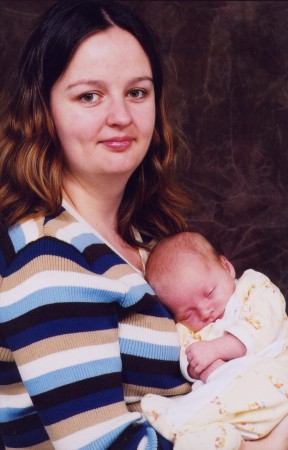 With Samantha at 3 weeks old