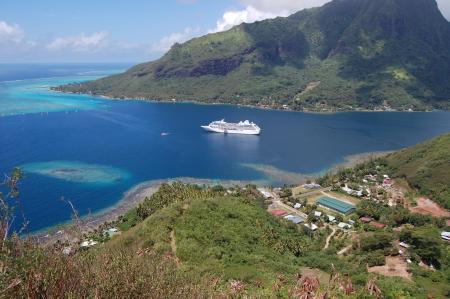 Cruise ship on the Island of Moorea