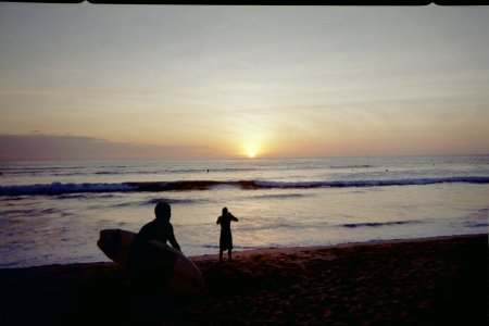 Surfing at Sunset in Costa Rica